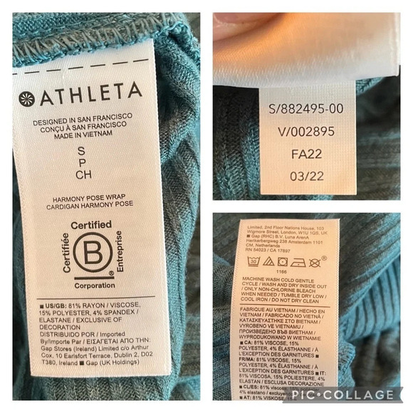 NWT ATHLETA Harmony Pose Wrap Cardigan Sweater in Borealis Green Small - Picture 8 of 11